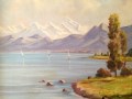 Vista del Lago de Thun con montañas al fondo